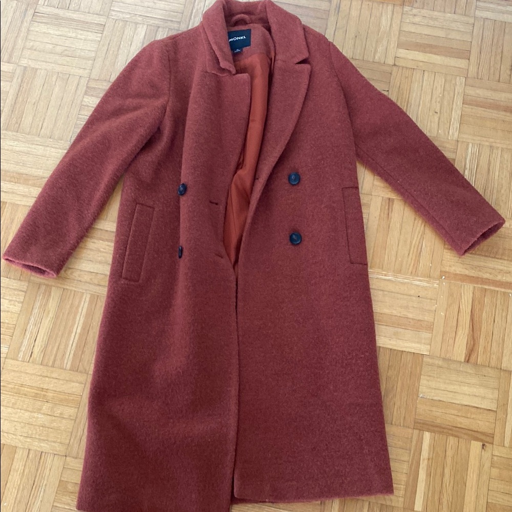 Monki Rust Double-Breasted Coat